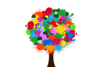 tree, dab, farbkleckse