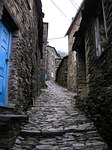 village, schist houses, alley