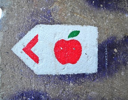 Apple, Red, Gri, Alb, Semn, Semnal
