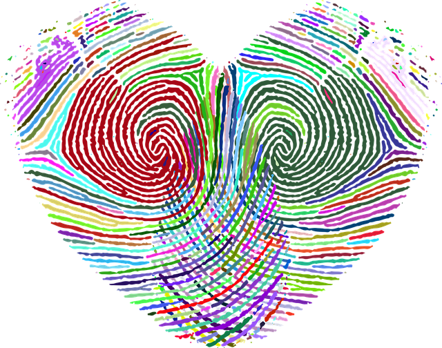 Free heart love fingerprint vector