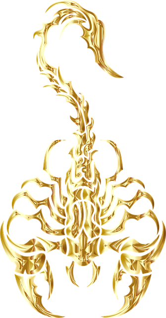 Free scorpion tribal gold vector