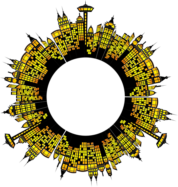 Free city frame architecture vector