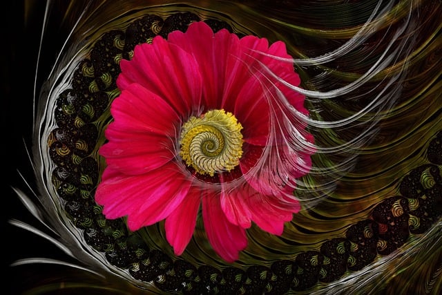 Free fantasy flower fractal illustration