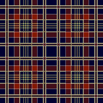 Plaid, Tartan, Schottisch, Marine, Gold