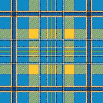 Plaid, Tartan, Schottisch, Blau, Gelb