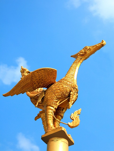 Pássaro, Dourado, Céu, Luz, Projeto