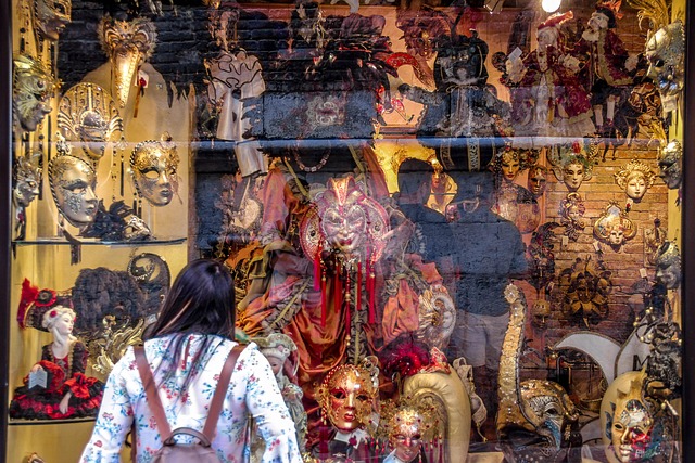 Máscaras, Veneza, Itália, Reflexão