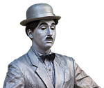 charlie chaplin, black and white, clown