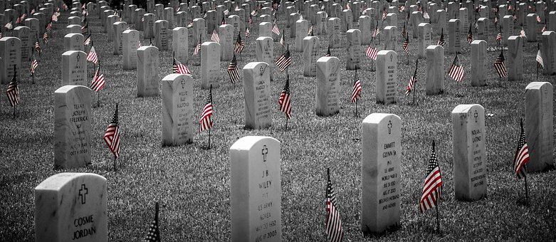 Memorial, Cemetery, Grave, Flag, Heroes