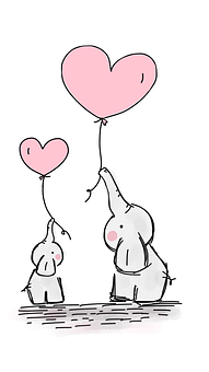 Lucu Gajah Gajah Balon Cinta Jantung Lucu Gajah Gajah Balon Cinta Jantung