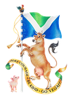 vegan, flag, piglet