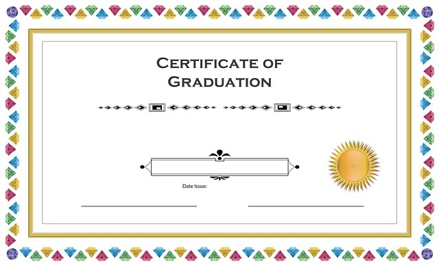 Free certificate graduation gems illustration