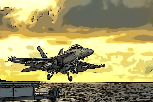 Free flight battle military illustration