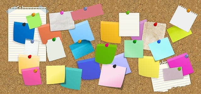 Free bulletin board stickies note illustration