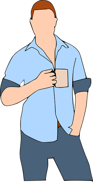 Free man coffee stand vector