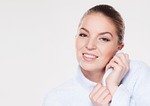 woman, pretty, bathrobe