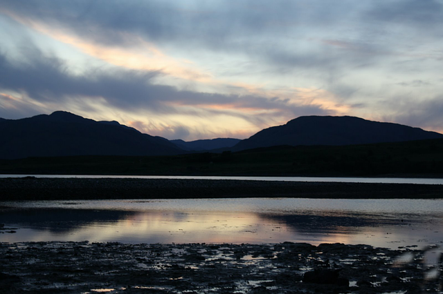 Free sunset evening glow western highlands illustration