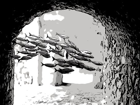 Free Comic Fish Under Water illustration and picture