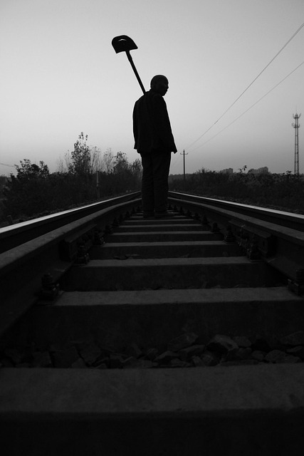 Free Silhouettes The Train Tracks photo and picture