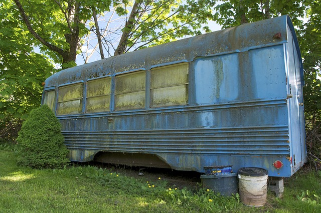 Free School Bus Derelict photo and picture