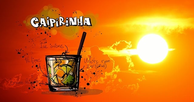 Free caipirinha cocktail sunset illustration