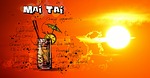 mai tai, cocktail, sunset