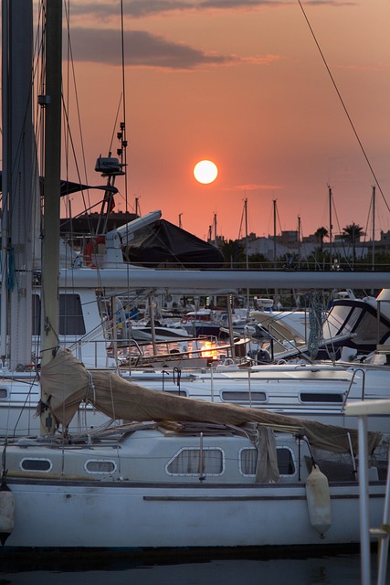 Free Boats Sunset photo and picture