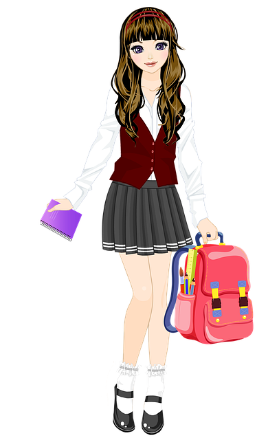 Free education schoolgirl uniform illustration