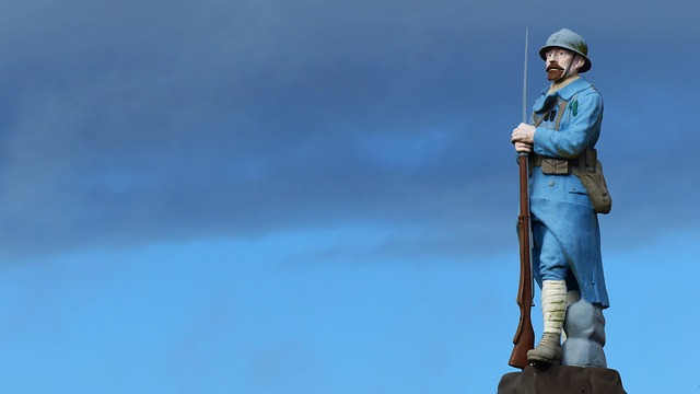 Estatua, Guerra, 14-18, Soldado, Peludo