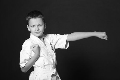 Chico, Teen, Kárate, Kimono, Deportes