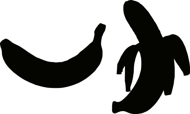 Free banana silhouette delicious illustration