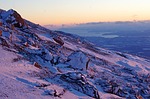 winter, mountains, sunset