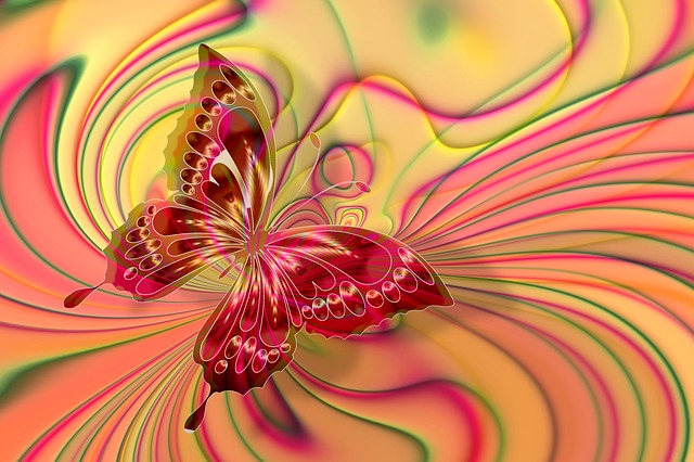 Free arrangement butterfly aesthetics illustration