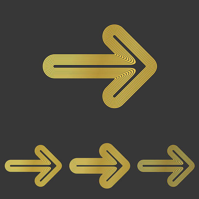 Free golden arrow right vector