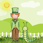 alice in wonderland, kids, green