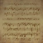 vintage, sheet, music