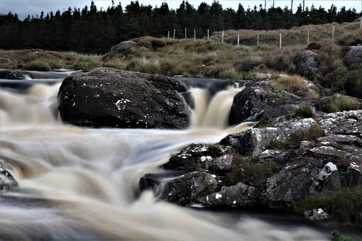 Cascada, Blanco Y Negro, Agua, Aguas