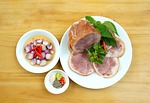food, pork, vegetables