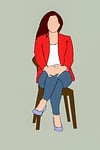 woman, sitting, chair