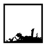 silhouette, vintage, girl