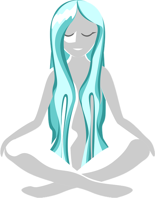 Free young woman meditation lotus position illustration