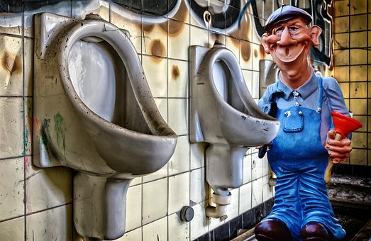 Plumber, Toilet, Work, Urinal, Wc, Pee