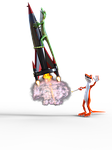 rocket, fire, smoke