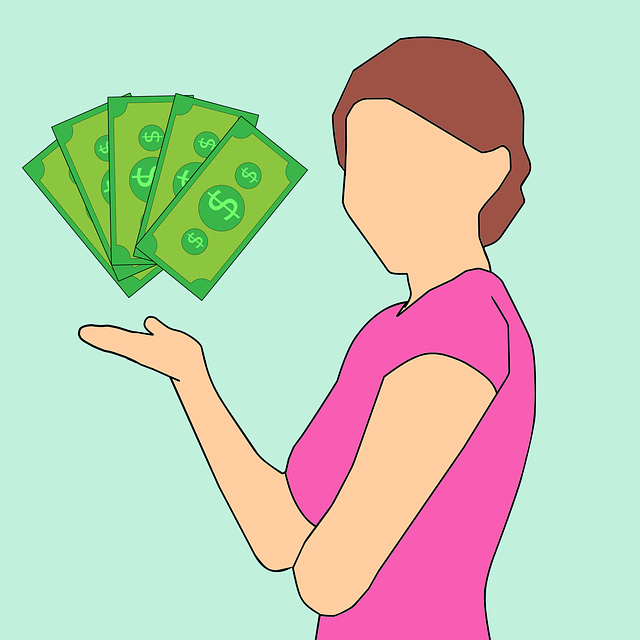 Free money woman female illustration