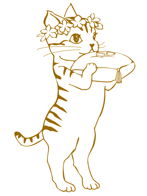 Free cat nature child illustration