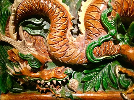 Drage, Kina, Keramikk, Kinesisk, Asia