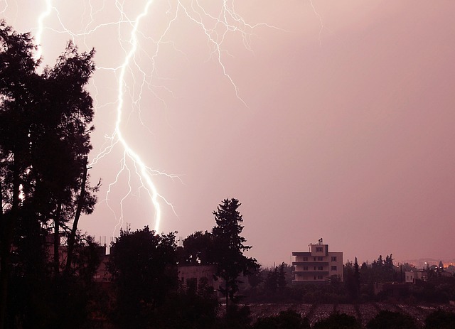 Lyn, Nat, Thunder, Lys, Regn, Himmel