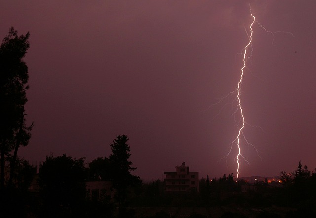 Lyn, Nat, Thunder, Lys, Regn, Himmel