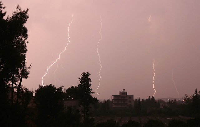 Lyn, Nat, Thunder, Lys, Regn, Himmel