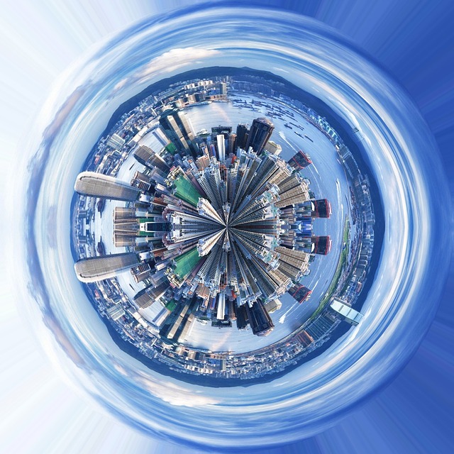 Stadt, Planet, Tag, Nach Oben